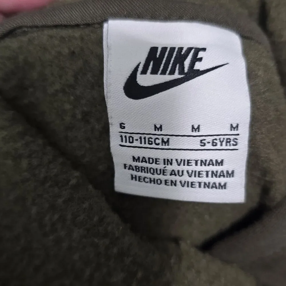 Nike Hooded Jumper Age 5-6Years Green Camo Good Condition